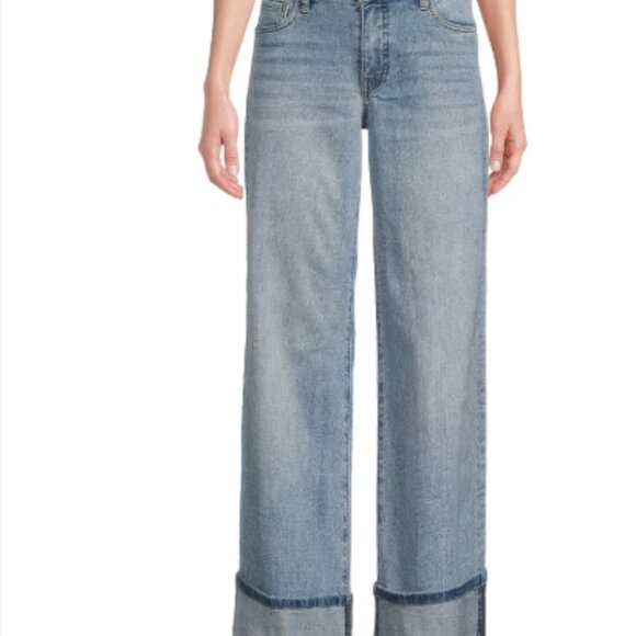 KUT from the Kloth Meg Fab-Ab High Rise Wide Leg Roll-Up Jeans - Picture 1 of 4